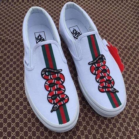 pink gucci vans slip ons|custom white Gucci Vans.